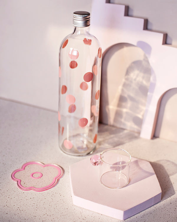 KIT- PINK (GARRAFA+ XÍCARA+ PORTA-COPOS)