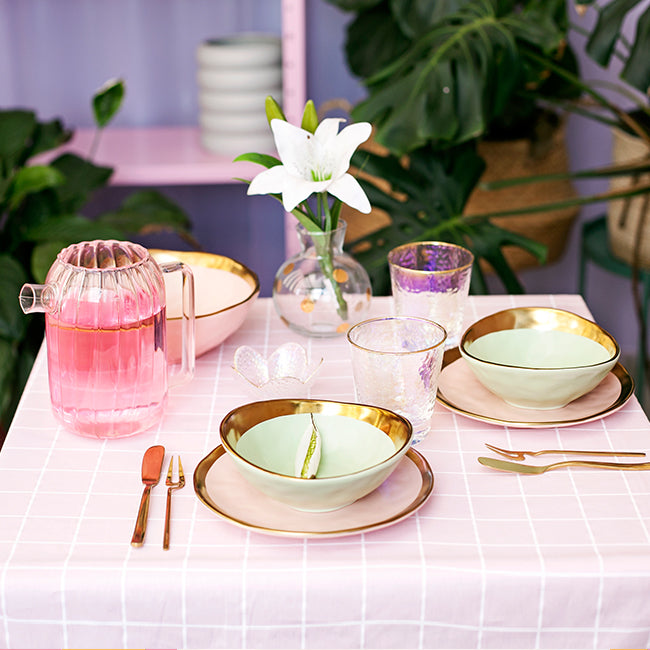 PRATO SOBREMESA- PASTEL COLOR 2- SOFT PINK- 23CM
