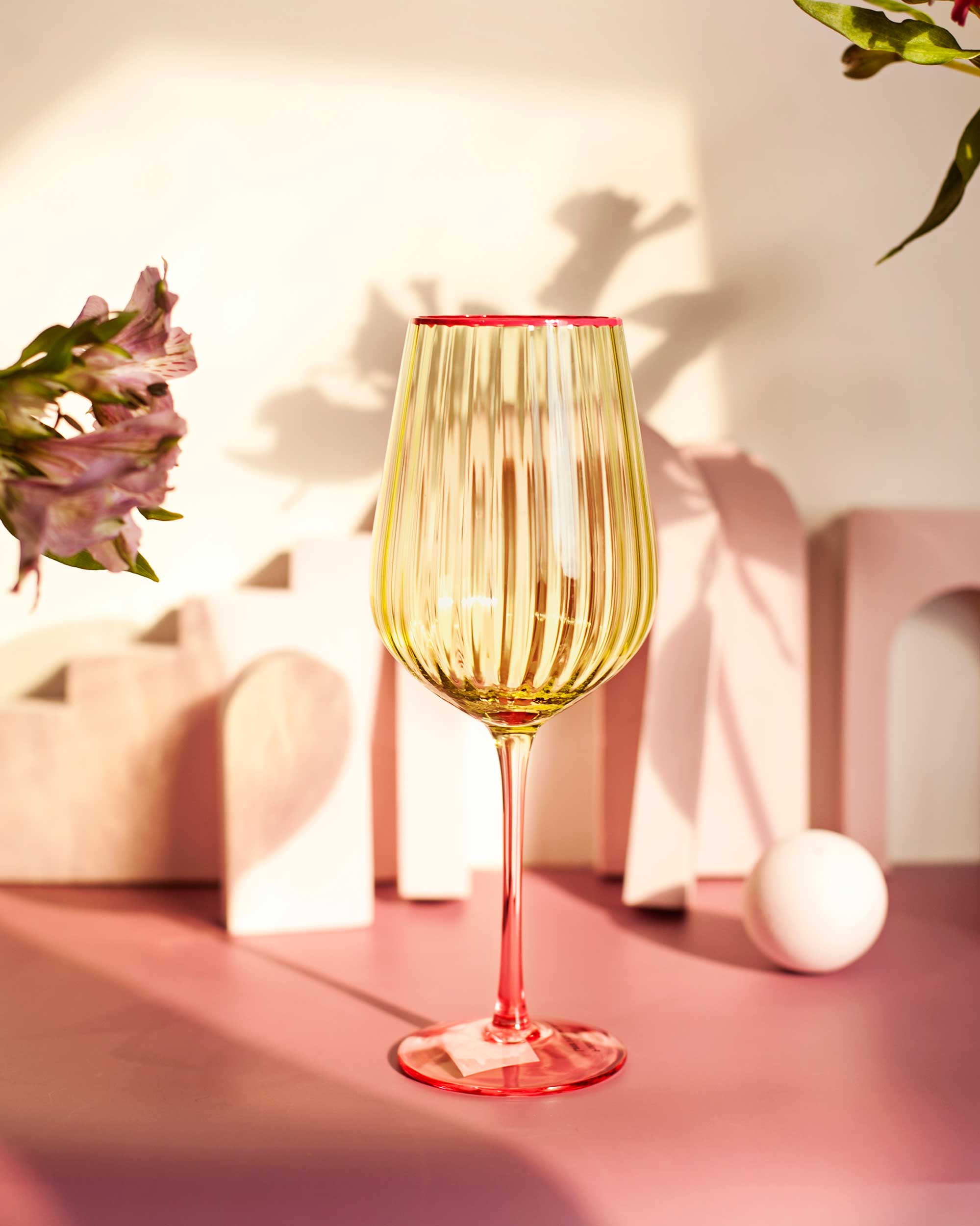 TACA FITTONIA WINE C/ BASE PINK- 500 ML