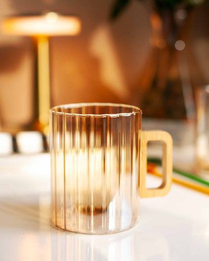 CANECA  ÂMBAR CANELADA  BAMB-  450ML