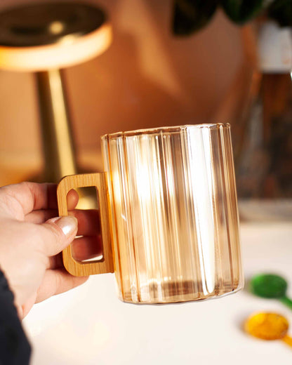 CANECA  ÂMBAR CANELADA  BAMB-  450ML