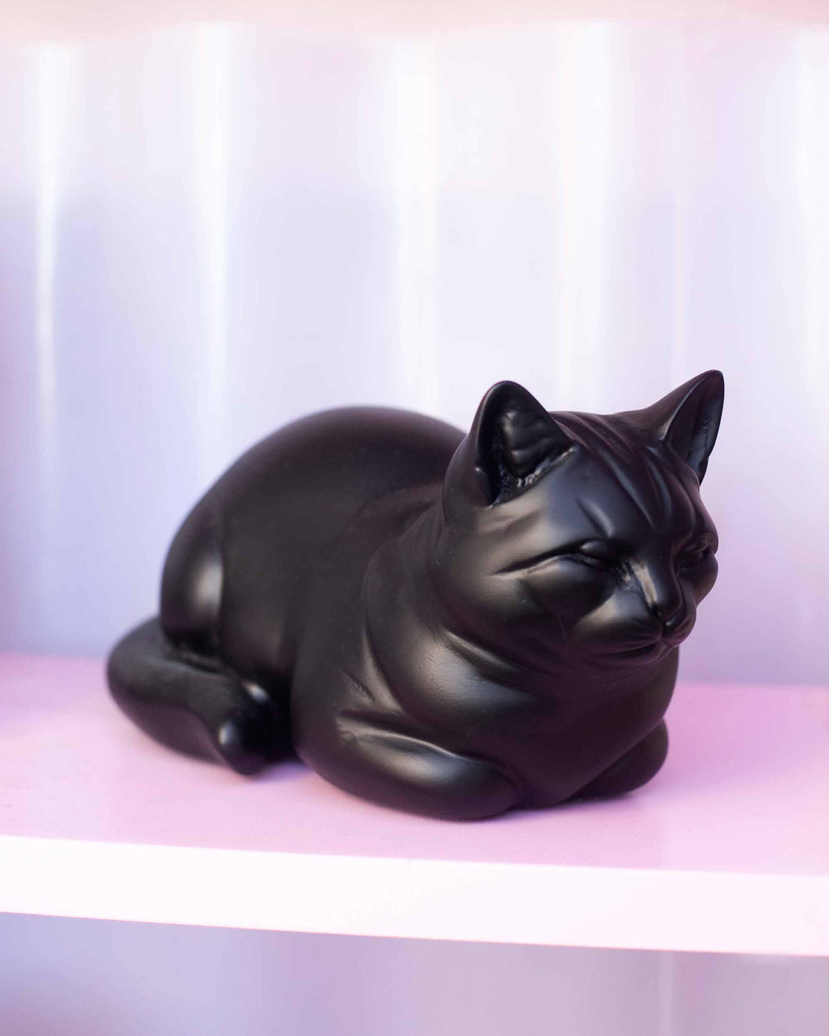 GATINHO EM RESINA PRETO - 37X16X18