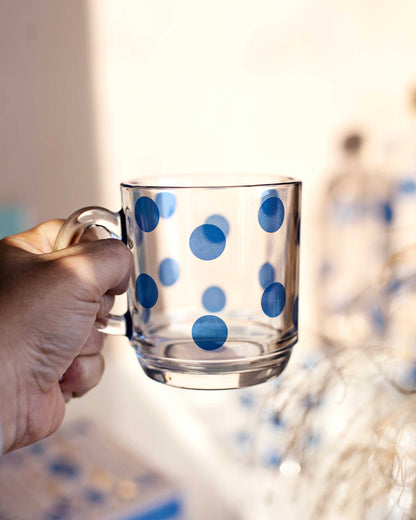 CANECA EM VIDRO- POIS BLUE