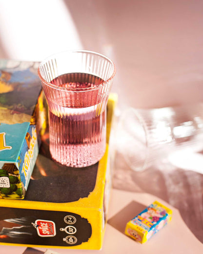 COPO CANELADO EM VIDRO- 320ML