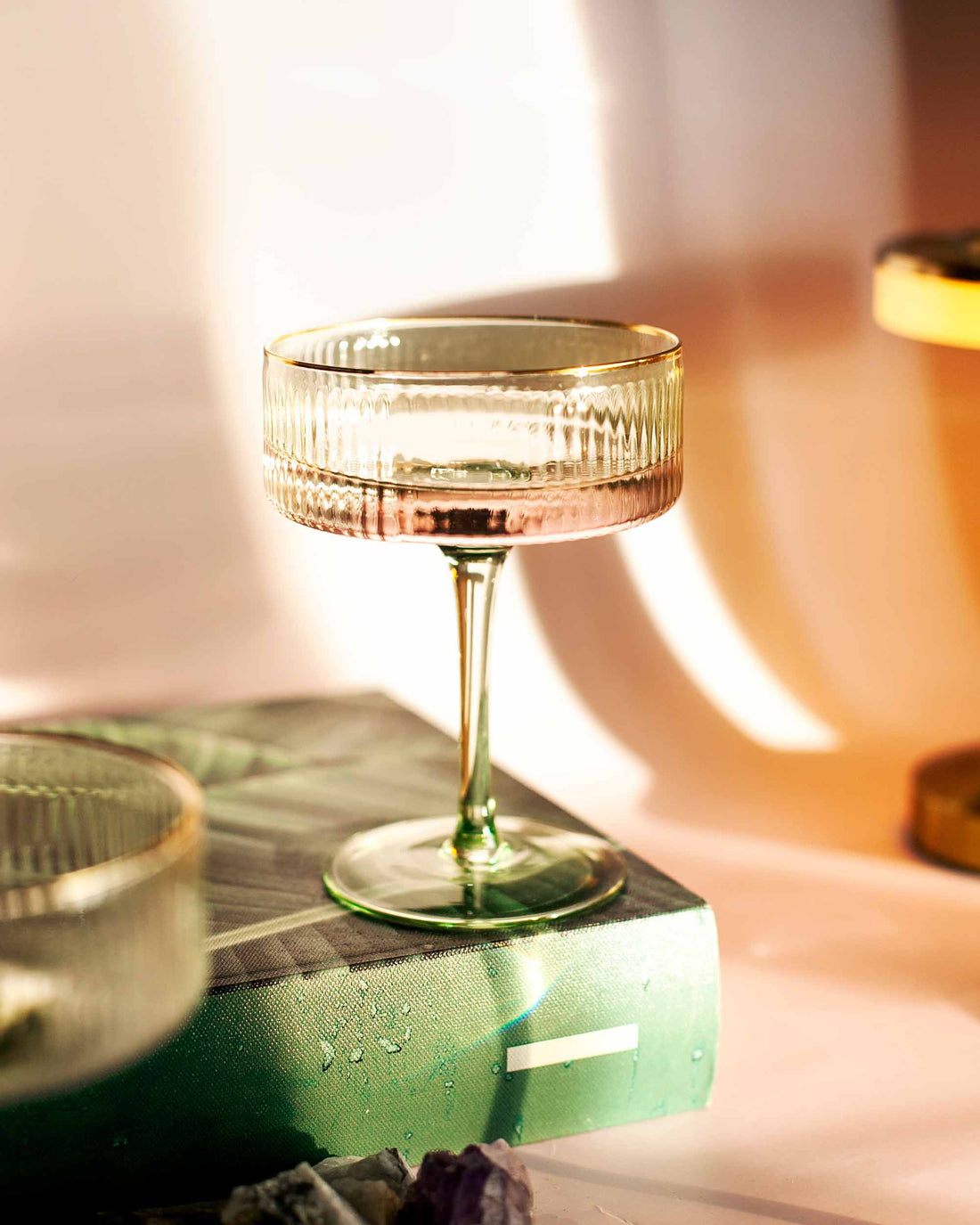 TAÇA COUPE CANELADA- VERDE