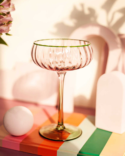 TAÇA LILAC C/ BASE VERDE- 160 ML