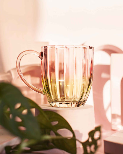 CANECA EM VIDRO BLOSSOM- ROSA- 280 ML