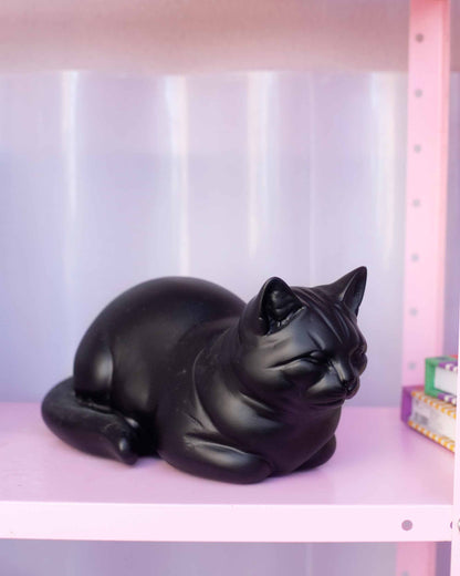 GATINHO EM RESINA PRETO - 37X16X18