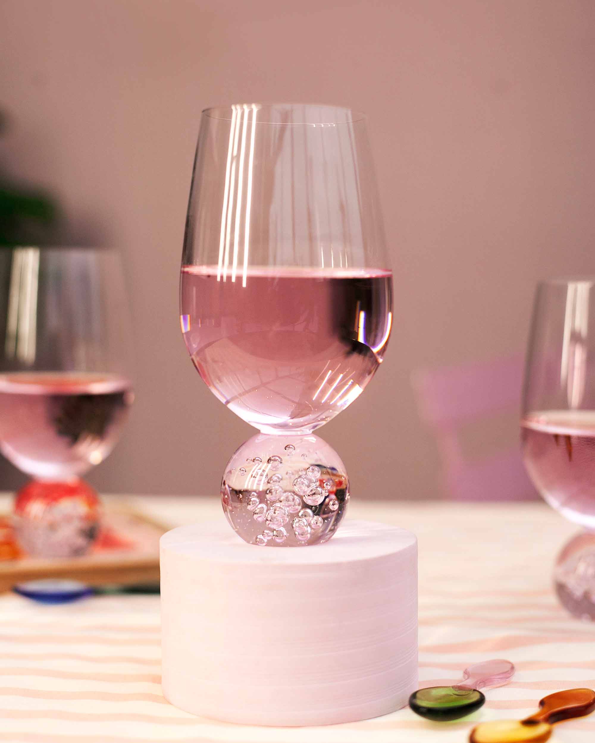 TACA VIDRO ORBE - ROSE