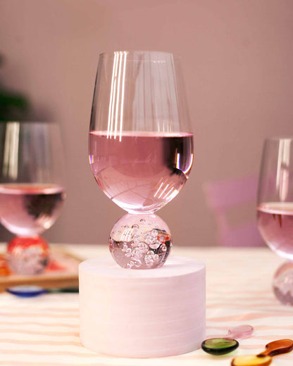 TACA VIDRO ORBE - ROSE