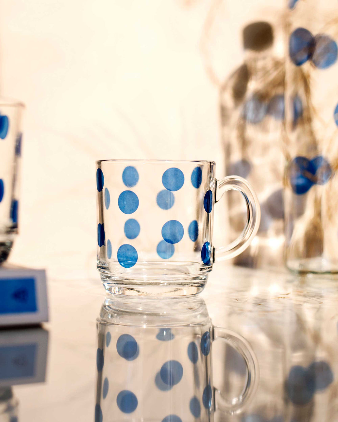 CANECA EM VIDRO- POIS BLUE