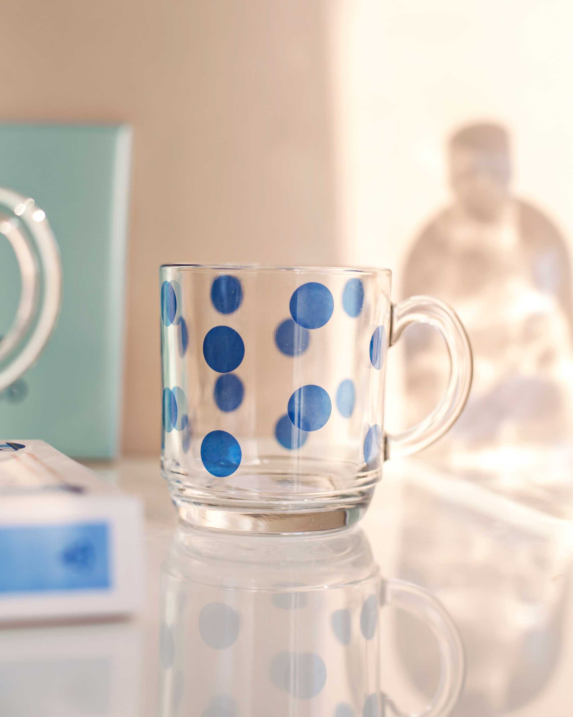 CANECA EM VIDRO- POIS BLUE