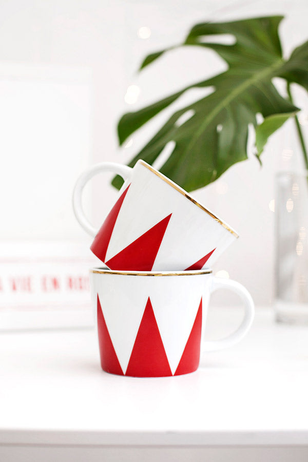 CANECA EM PORCELANA MAXXI - LOLLIPOP VERMELHA