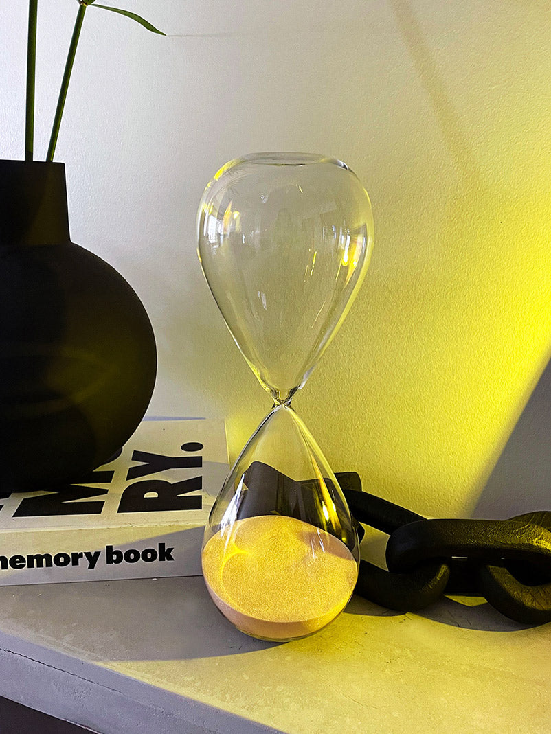 AMPULHETA EM VIDRO 90 MINUTOS AREIA